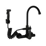 Casa si Gradina - Sanitare - Chiuveta bucatarie si accesorii - Baterii bucatarie - Baterie chiuveta bucatarie, Blackswan, Tip M247, model negru cu dus, dimensiune 35.5 cm - Infinity.ro