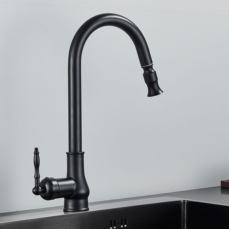 Casa si Gradina - Sanitare - Chiuveta bucatarie si accesorii - Baterii bucatarie - Baterie chiuveta bucatarie, Blackswan, Tip M236, model negru mat, dimensiune 41 cm - Infinity.ro
