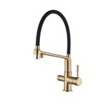 Casa si Gradina - Sanitare - Chiuveta bucatarie si accesorii - Baterii bucatarie - Baterie chiuveta bucatarie, Blackswan, Tip M21 cu iesire pentru apa purificata, model auriu, dimensiune 44 cm - Infinity.ro