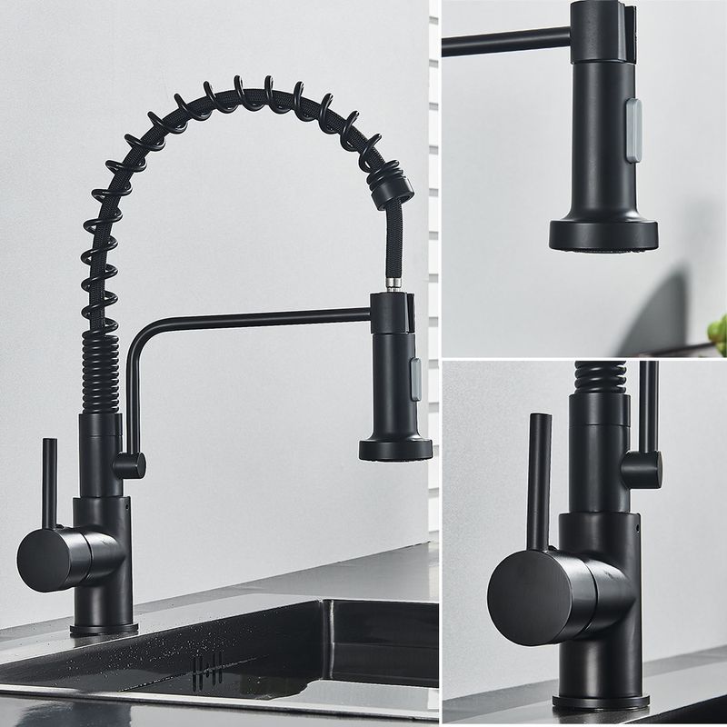 Casa si Gradina - Sanitare - Chiuveta bucatarie si accesorii - Baterii bucatarie - Baterie chiuveta bucatarie, Blackswan, Tip M140, 2 moduri, model negru mat, dimensiune 41 cm - Infinity.ro