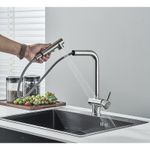 Casa si Gradina - Sanitare - Chiuveta bucatarie si accesorii - Baterii bucatarie - Baterie chiuveta bucatarie, Blackswan, Tip M305, cu 2 moduri si dus extractabil, model nichel, dimensiune 31 cm - Infinity.ro
