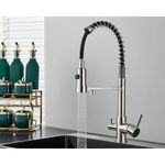 Casa si Gradina - Sanitare - Chiuveta bucatarie si accesorii - Baterii bucatarie - Baterie chiuveta bucatarie, Blackswan, Tip M250, model nichel cu iesire pentru apa purificata, dimensiune 48 cm - Infinity.ro
