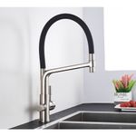 Casa si Gradina - Sanitare - Chiuveta bucatarie si accesorii - Baterii bucatarie - Baterie chiuveta bucatarie, Blackswan, Tip M17 cu iesire pentru apa purificata, model nichel/ negru, dimensiune 45 cm - Infinity.ro
