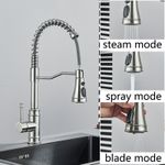 Casa si Gradina - Sanitare - Chiuveta bucatarie si accesorii - Baterii bucatarie - Baterie chiuveta bucatarie, Blackswan, Tip M322, model nichel cu 3 moduri si dus retractabil, dimensiune 49 cm - Infinity.ro