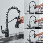 Casa si Gradina - Sanitare - Chiuveta bucatarie si accesorii - Baterii bucatarie - Baterie chiuveta bucatarie, Blackswan, Tip M339, model negru cu 4 moduri si dus mobil, dimensiune 42 cm - Infinity.ro