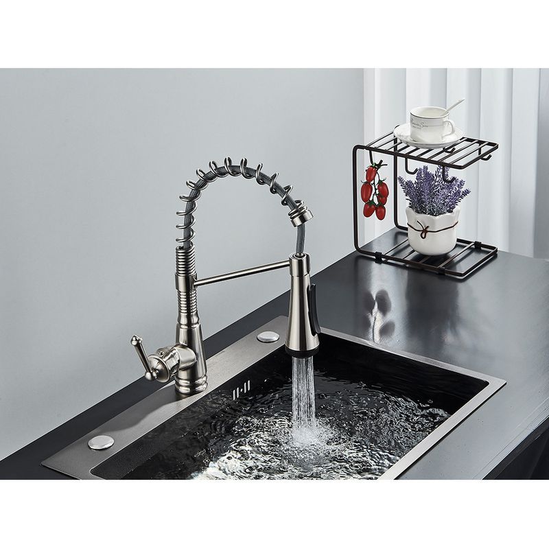 Casa si Gradina - Sanitare - Chiuveta bucatarie si accesorii - Baterii bucatarie - Baterie chiuveta bucatarie, Blackswan, Tip M338, model nichel cu 4 moduri si dus mobil, dimensiune 42 cm - Infinity.ro
