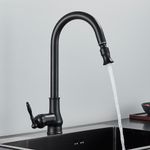 Casa si Gradina - Sanitare - Chiuveta bucatarie si accesorii - Baterii bucatarie - Baterie chiuveta bucatarie, Blackswan, Tip M236, model negru mat, dimensiune 41 cm - Infinity.ro