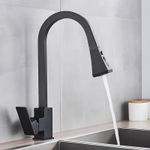 Casa si Gradina - Sanitare - Chiuveta bucatarie si accesorii - Baterii bucatarie - Baterie chiuveta bucatarie, Blackswan, Tip M192, cu doua moduri si buton pauza, model negru mat, dimensiune 40 cm - Infinity.ro