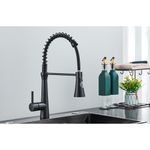 Casa si Gradina - Sanitare - Chiuveta bucatarie si accesorii - Baterii bucatarie - Baterie chiuveta bucatarie, Blackswan, Tip M238, cu pipa flexibila, 2 moduri, model negru, dimensiune 38 cm - Infinity.ro