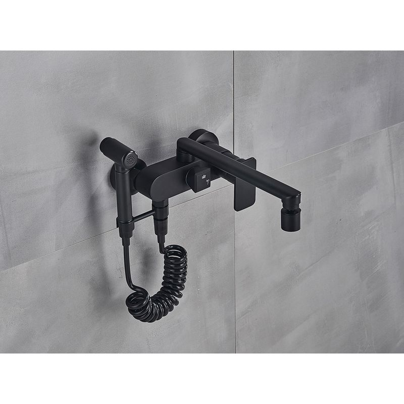 Casa si Gradina - Sanitare - Chiuveta bucatarie si accesorii - Baterii bucatarie - Baterie chiuveta bucatarie, Blackswan, Tip M201, cu doua moduri, model negru, dimensiune 24.5 cm - Infinity.ro
