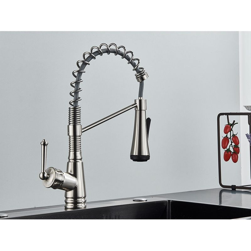 Casa si Gradina - Sanitare - Chiuveta bucatarie si accesorii - Baterii bucatarie - Baterie chiuveta bucatarie, Blackswan, Tip M338, model nichel cu 4 moduri si dus mobil, dimensiune 42 cm - Infinity.ro