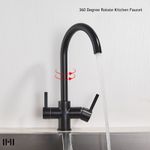 Casa si Gradina - Sanitare - Chiuveta bucatarie si accesorii - Baterii bucatarie - Baterie chiuveta bucatarie, Blackswan, Tip M174, cu iesire pentru apa purificata, model negru mat, dimensiune 34 cm - Infinity.ro