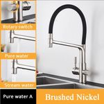 Casa si Gradina - Sanitare - Chiuveta bucatarie si accesorii - Baterii bucatarie - Baterie chiuveta bucatarie, Blackswan, Tip M17 cu iesire pentru apa purificata, model nichel/ negru, dimensiune 45 cm - Infinity.ro