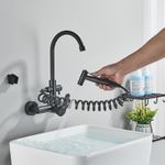 Casa si Gradina - Sanitare - Chiuveta bucatarie si accesorii - Baterii bucatarie - Baterie chiuveta bucatarie, Blackswan, Tip M247, model negru cu dus, dimensiune 35.5 cm - Infinity.ro