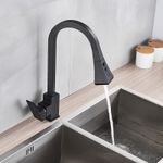 Casa si Gradina - Sanitare - Chiuveta bucatarie si accesorii - Baterii bucatarie - Baterie chiuveta bucatarie, Blackswan, Tip M192, cu doua moduri si buton pauza, model negru mat, dimensiune 40 cm - Infinity.ro