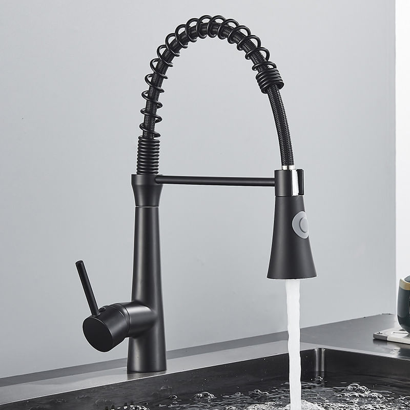 Casa si Gradina - Sanitare - Chiuveta bucatarie si accesorii - Baterii bucatarie - Baterie chiuveta bucatarie, Blackswan, Tip M238, cu pipa flexibila, 2 moduri, model negru, dimensiune 38 cm - Infinity.ro