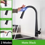 Casa si Gradina - Sanitare - Chiuveta bucatarie si accesorii - Baterii bucatarie - Baterie chiuveta bucatarie, Blackswan, Tip M24 cu senzor, model negru, dimensiune 47 cm - Infinity.ro