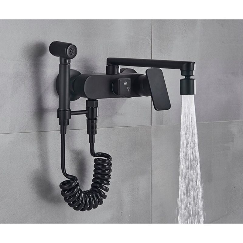 Casa si Gradina - Sanitare - Chiuveta bucatarie si accesorii - Baterii bucatarie - Baterie chiuveta bucatarie, Blackswan, Tip M201, cu doua moduri, model negru, dimensiune 24.5 cm - Infinity.ro