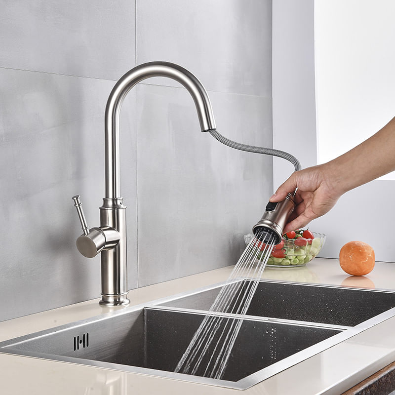 Casa si Gradina - Sanitare - Chiuveta bucatarie si accesorii - Baterii bucatarie - Baterie chiuveta bucatarie, Blackswan, Tip M216, cu senzor si doua moduri, model nichel, dimensiune 44 cm - Infinity.ro