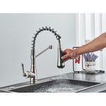 Casa si Gradina - Sanitare - Chiuveta bucatarie si accesorii - Baterii bucatarie - Baterie chiuveta bucatarie, Blackswan, Tip M338, model nichel cu 4 moduri si dus mobil, dimensiune 42 cm - Infinity.ro