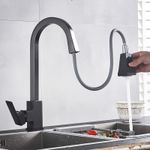 Casa si Gradina - Sanitare - Chiuveta bucatarie si accesorii - Baterii bucatarie - Baterie chiuveta bucatarie, Blackswan, Tip M192, cu doua moduri si buton pauza, model negru mat, dimensiune 40 cm - Infinity.ro