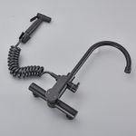 Casa si Gradina - Sanitare - Chiuveta bucatarie si accesorii - Baterii bucatarie - Baterie chiuveta bucatarie, Blackswan, Tip M247, model negru cu dus, dimensiune 35.5 cm - Infinity.ro