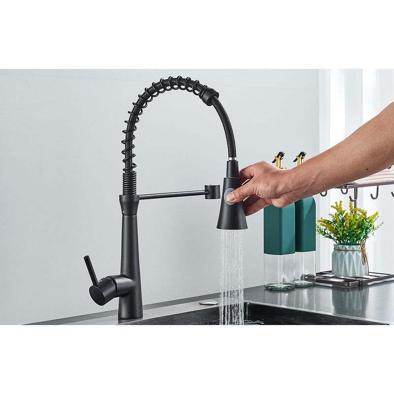 Casa si Gradina - Sanitare - Chiuveta bucatarie si accesorii - Baterii bucatarie - Baterie chiuveta bucatarie, Blackswan, Tip M238, cu pipa flexibila, 2 moduri, model negru, dimensiune 38 cm - Infinity.ro