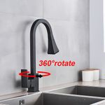 Casa si Gradina - Sanitare - Chiuveta bucatarie si accesorii - Baterii bucatarie - Baterie chiuveta bucatarie, Blackswan, Tip M192, cu doua moduri si buton pauza, model negru mat, dimensiune 40 cm - Infinity.ro
