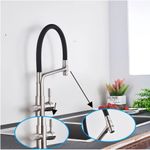 Casa si Gradina - Sanitare - Chiuveta bucatarie si accesorii - Baterii bucatarie - Baterie chiuveta bucatarie, Blackswan, Tip M17 cu iesire pentru apa purificata, model nichel/ negru, dimensiune 45 cm - Infinity.ro