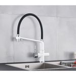 Casa si Gradina - Sanitare - Chiuveta bucatarie si accesorii - Baterii bucatarie - Baterie chiuveta bucatarie, Blackswan, Tip M22 cu iesire pentru apa purificata, model alb, dimensiune 43 cm - Infinity.ro