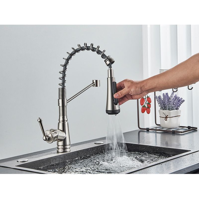 Casa si Gradina - Sanitare - Chiuveta bucatarie si accesorii - Baterii bucatarie - Baterie chiuveta bucatarie, Blackswan, Tip M338, model nichel cu 4 moduri si dus mobil, dimensiune 42 cm - Infinity.ro