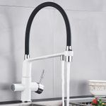 Casa si Gradina - Sanitare - Chiuveta bucatarie si accesorii - Baterii bucatarie - Baterie chiuveta bucatarie, Blackswan, Tip M22 cu iesire pentru apa purificata, model alb, dimensiune 43 cm - Infinity.ro
