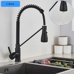Casa si Gradina - Sanitare - Chiuveta bucatarie si accesorii - Baterii bucatarie - Baterie chiuveta bucatarie, Blackswan, Tip M152, cu 2 moduri si buton Pauza, model negru, dimensiune 39 cm - Infinity.ro