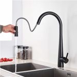 Casa si Gradina - Sanitare - Chiuveta bucatarie si accesorii - Baterii bucatarie - Baterie chiuveta bucatarie, Blackswan, Tip M24 cu senzor, model negru, dimensiune 47 cm - Infinity.ro