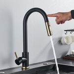 Casa si Gradina - Sanitare - Chiuveta bucatarie si accesorii - Baterii bucatarie - Baterie chiuveta bucatarie, Blackswan, Tip M28 cu senzor, model negru/ auriu, dimensiune 39 cm - Infinity.ro