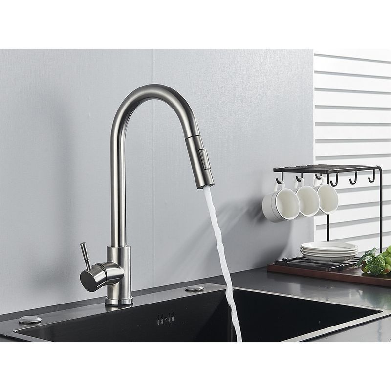Casa si Gradina - Sanitare - Chiuveta bucatarie si accesorii - Baterii bucatarie - Baterie chiuveta bucatarie, Blackswan, Tip M31 cu senzor, model nichel mat, dimensiune 42.5 cm - Infinity.ro