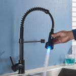 Casa si Gradina - Sanitare - Chiuveta bucatarie si accesorii - Baterii bucatarie - Baterie chiuveta bucatarie, Blackswan, Tip M154, cu LED si 2 moduri, model negru mat, dimensiune 44 cm - Infinity.ro