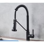 Casa si Gradina - Sanitare - Chiuveta bucatarie si accesorii - Baterii bucatarie - Baterie chiuveta bucatarie, Blackswan, Tip M150, cu 2 moduri, model negru, dimensiune 39 cm - Infinity.ro