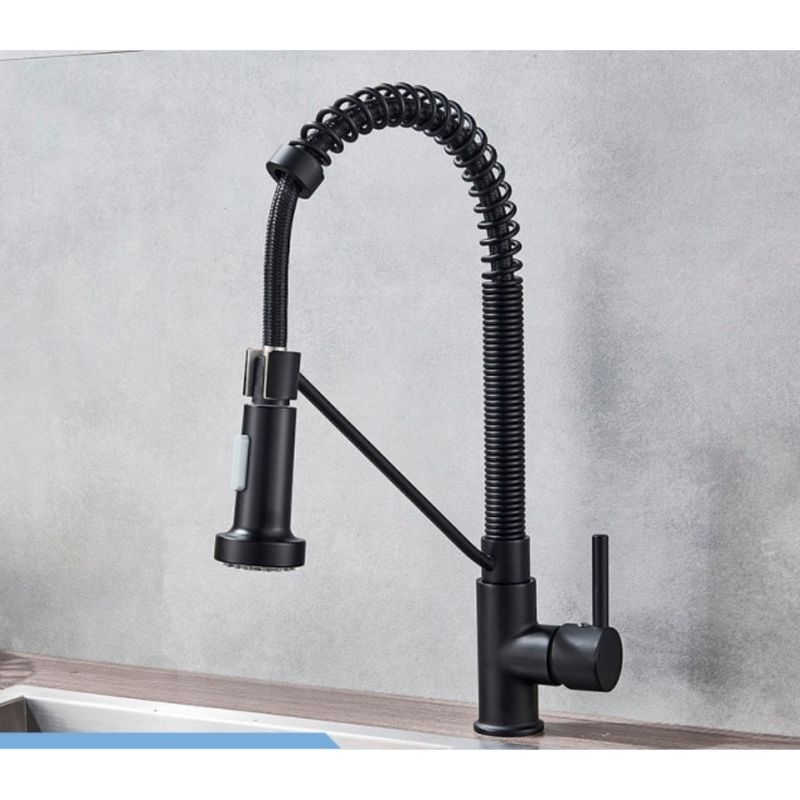 Casa si Gradina - Sanitare - Chiuveta bucatarie si accesorii - Baterii bucatarie - Baterie chiuveta bucatarie, Blackswan, Tip M150, cu 2 moduri, model negru, dimensiune 39 cm - Infinity.ro