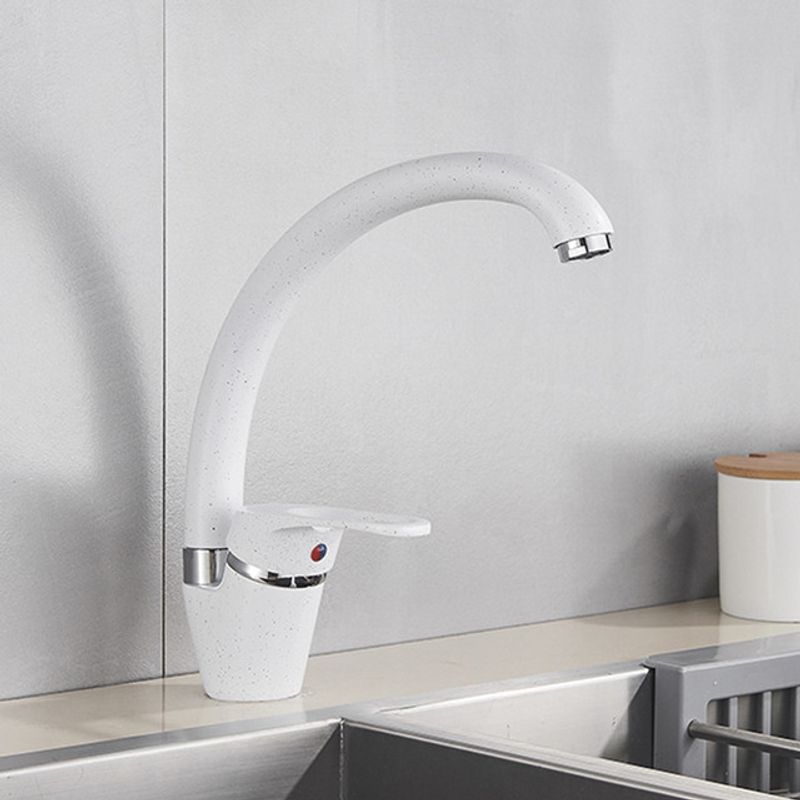 Casa si Gradina - Sanitare - Chiuveta bucatarie si accesorii - Baterii bucatarie - Baterie chiuveta bucatarie, Blackswan, Tip M265, model alb cu puncte, dimensiune 30 cm - Infinity.ro