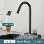 Casa si Gradina - Sanitare - Chiuveta bucatarie si accesorii - Baterii bucatarie - Baterie chiuveta bucatarie, Blackswan, Tip M343, model negru cu 2 moduri si pipa rotativa, dimensiune 36.5 cm - Infinity.ro