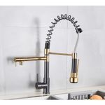 Casa si Gradina - Sanitare - Chiuveta bucatarie si accesorii - Baterii bucatarie - Baterie chiuveta bucatarie, Blackswan, Tip M128 cu 2 moduri, negru/ auriu, 47 cm - Infinity.ro