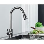 Casa si Gradina - Sanitare - Chiuveta bucatarie si accesorii - Baterii bucatarie - Baterie chiuveta bucatarie, Blackswan, Tip M263 cu 2 moduri si buton Pauza, model gri antracit, dimensiune 42.5 cm - Infinity.ro
