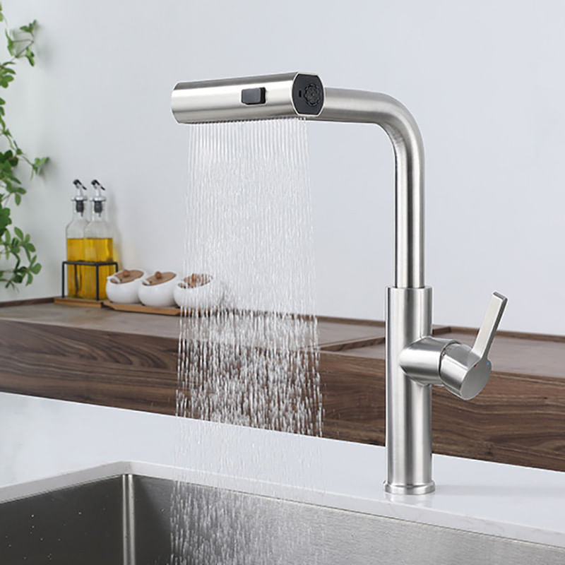 Casa si Gradina - Sanitare - Chiuveta bucatarie si accesorii - Baterii bucatarie - Baterie chiuveta bucatarie, Blackswan, Tip M359, model nichel, cu dus mobil cu 4 moduri, dimensiune 33.5 cm - Infinity.ro
