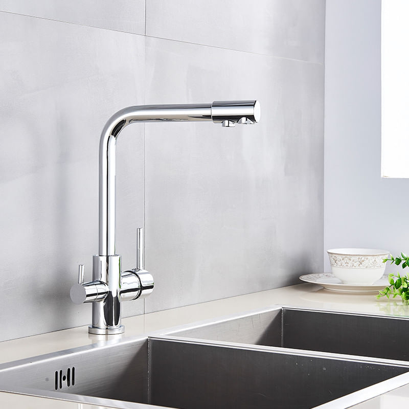 Casa si Gradina - Sanitare - Chiuveta bucatarie si accesorii - Baterii bucatarie - Baterie chiuveta bucatarie, Blackswan, Tip M3 cu iesire pentru apa purificata, model crom, dimensiune 33 cm - Infinity.ro