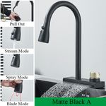 Casa si Gradina - Sanitare - Chiuveta bucatarie si accesorii - Baterii bucatarie - Baterie chiuveta bucatarie, Blackswan, Tip M296, cu 3 moduri si optiune Rainfall, model negru mat, dimensiune 41.5 cm - Infinity.ro
