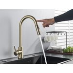 Casa si Gradina - Sanitare - Chiuveta bucatarie si accesorii - Baterii bucatarie - Baterie chiuveta bucatarie, Blackswan, Tip M30 cu senzor, model auriu mat, dimensiune 40 cm - Infinity.ro