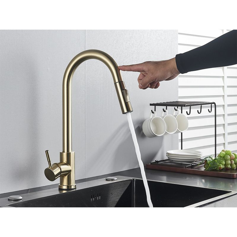 Casa si Gradina - Sanitare - Chiuveta bucatarie si accesorii - Baterii bucatarie - Baterie chiuveta bucatarie, Blackswan, Tip M30 cu senzor, model auriu mat, dimensiune 40 cm - Infinity.ro
