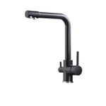 Casa si Gradina - Sanitare - Chiuveta bucatarie si accesorii - Baterii bucatarie - Baterie chiuveta bucatarie, Blackswan, Tip M4 cu iesire pentru apa purificata, model negru mat, dimensiune 32 cm - Infinity.ro