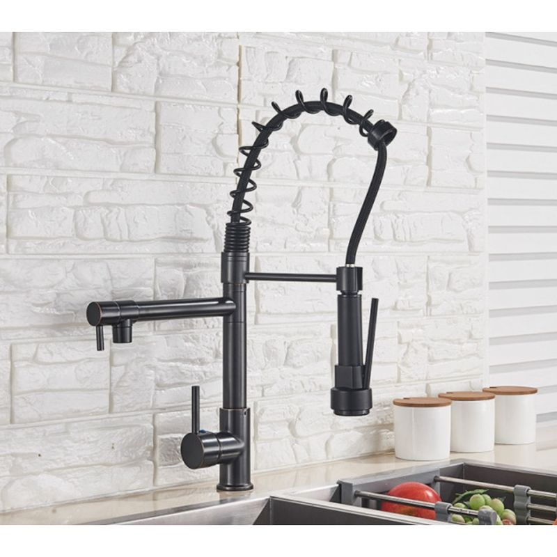 Casa si Gradina - Sanitare - Chiuveta bucatarie si accesorii - Baterii bucatarie - Baterie chiuveta bucatarie, Blackswan, Tip M125 cu 2 moduri, negru antichizat, 47 cm - Infinity.ro